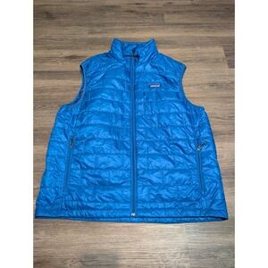 Patagonia‎ Nano Puff Vest Mens XL Blue PrimaLoft Quilted Vail Ski Resort Logo